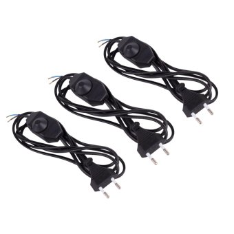 3 x Stroomkabel - LED - Halogeen - Bulb - Aan-Uit - Dimmen - connector - snoerdimmer - 2 m ZWART