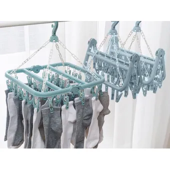 Droogrek - sokken - ondergoed - kleding - ophanghanger - 32 clips