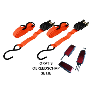 2 xRatelspanband - 4,5 m - profi rubber - sjorband - weerbestendig polyester - Benson - Outdoor survival