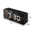 Wekker. Klok met alarm. Thermometer. Spiegel WIT