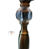 Tafellamp vintage nachtlamp kristal schemerlamp tafellampje stoffen kap goud
