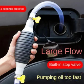 Olie Pomp - Universeel - Hand Gas Olie - Auto Brandstofpomp - Zuigbuis - zwart wit