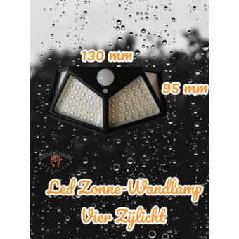 Led Zonne-Wandlamp Vier Zijlicht