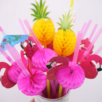 Rietjes Kleurrijk - Hawaiiaans - feestrietjes - 25 stuks - tropisch - feest - Party - accessoires - decoraties