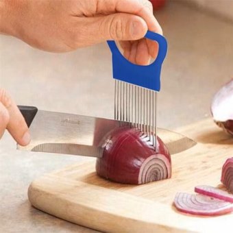 1-delige blauwe uiensnijder - uienkam - uienhakker - uiensnijder handmatig