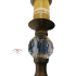 Tafellamp vintage nachtlamp kristal schemerlamp tafellampje stoffen kap goud