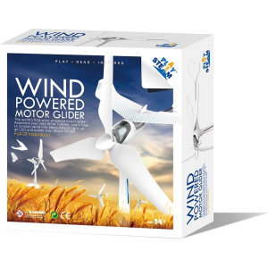 De Wind Powered Motor Glider is een bouwpakket waarmee je je eigen zweefvliegtuig kunt assembleren en opladen met windenergie.