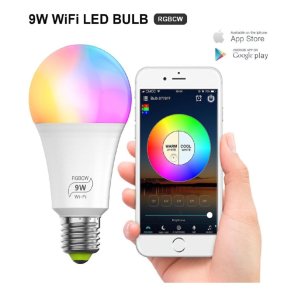 smart WiFi LED-lamp E27 9W 16000 lichtkleuren muziekfunctie timermode dimbaar bediening met app