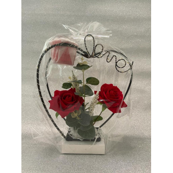 Valentijn Metalen decoratie met rode rozen en LED-licht voor Romantisch cadeau