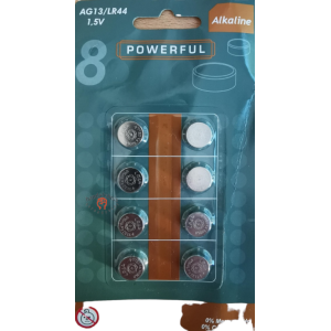 Knoopcel Alkaline batterij AG13/LR44 1,5V X 8