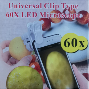 Universele clip sieraden vergrootglas 60x voor mobiele telefoon uv licht