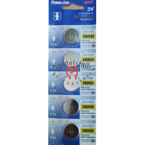 Knoopcel Lithium batterij CR2025 X 5 Knoopcel Lithium batterij CR2025 X 5
