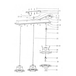 Plafondlamp linda 3 x licht Plafondlamp linda 3 x licht
