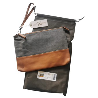 Dutch Arrows Clutch - Canvas - Leer - handtas- toilettas - polstasje dames