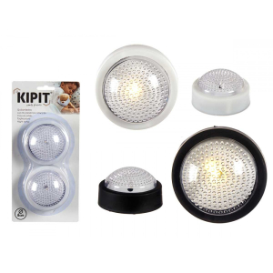 Kipit HANBAR Nachtlampje wit Set van 2 Kleine Ronde LED-Lampen