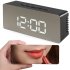 Wekker. Klok met alarm. Thermometer. Spiegel WIT