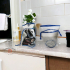 Make-up/toilet tasje transparant met blauw  2x