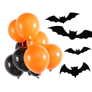  Halloween ballonnen zwart oranje set van 20 st