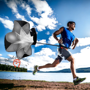 Parachute voor weerstand 105CM - Sprint Hardloop training - Fitness - Zwart 