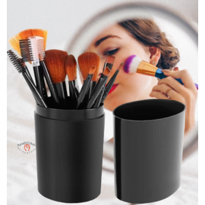 Make-up Kwastenset met Opbergkoker Zwart Set van 12 Professional Make-up Kwastenset met Opbergkoker Zwart Set van 12 Professional