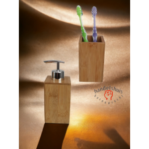 Handzeeppompje 200 ml + tandenborstelhouder bamboe Handzeeppompje 200 ml + tandenborstelhouder bamboe