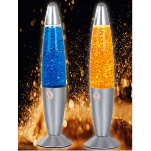 Lavawater oranje nachtlamp Bedlampje met glitter