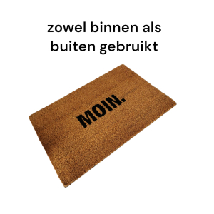 Deurmat kokos ''Moin.' antislip, Duitse groet, schoonloopmat voor binnen & buiten, kokosmat, 40x60 cm, natuur Deurmat kokos ''Moin.' antislip, Duitse groet, schoonloopmat voor binnen & buiten, kokosmat, 40x60 cm, natuur