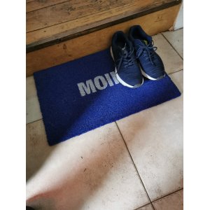 Deurmat kokos Moin blauw Weerbestendige kokosvezels Antislip onderkant van PVC Deurmat kokos Moin blauw Weerbestendige kokosvezels Antislip onderkant van PVC