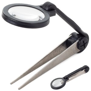 Sieradenloep met pincet vergrootglas 25 mm Sieradenloep met pincet vergrootglas 25 mm