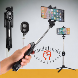 Selfiestick Monopod Fotohouder Bluetooth 3in1 Selfiestick Monopod Fotohouder Bluetooth 3in1